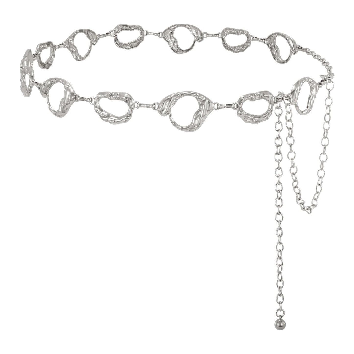 HOTWHIPPY Metal Waist Chain Belt Women Adjustable Body Link Belts Ladies Fashion Chain for Jeans Dress