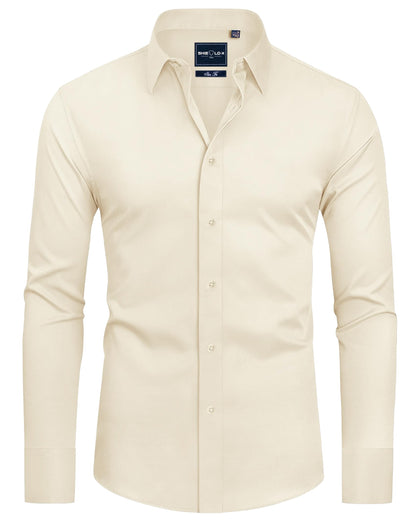 HOTAlimens & Gentle Slim Fit Dress Shirts for Men Long Sleeve Stretch Stain Proof Wrinkle Free Button Down Shirts Formal Shirts