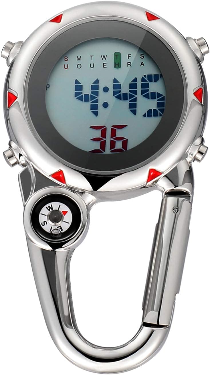 HOTIMIKEYA Outdoor Sport Watches Stopwatch, Clip Watch Clip Hanging on Quartz Watch for Climbing Hiking