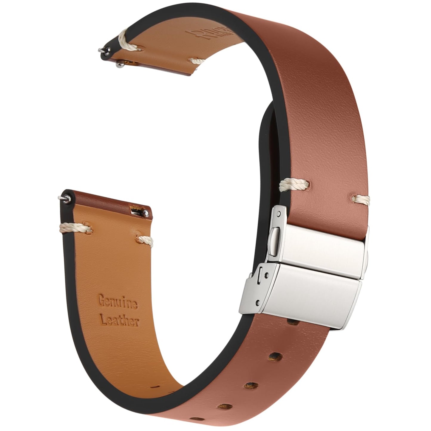 HOTRitche Quick Release Leather Watch Bands for Men Women, Leather Watch Straps with Butterfly Clasp, 18mm 20mm 22mm Watch Band, Black, Brown, Coffee