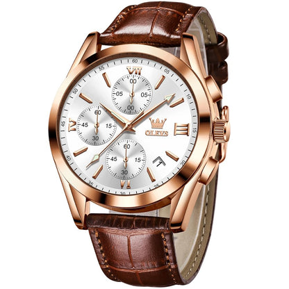 HOTOLEVS Mens Watches Stylish Chronograph Waterproof Luminous Silicon Strap Multifunction Watches for Men Business Men Wrist Watch