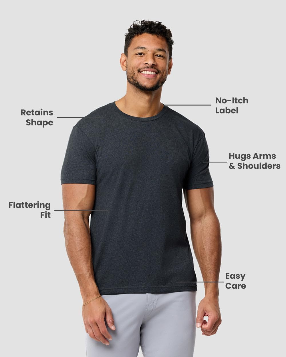 HOTMens T Shirts Soft Cotton Crew Neck Athletic Fit Casual Tees S-4XL | Soft cotton blend casual tee shirts with 4-way stretch - tag-free athletic fit for gym, work & casual wear. A go-to gift.