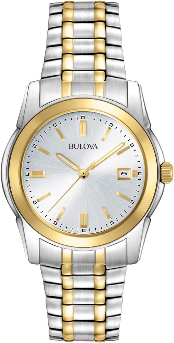 HOTBulova Men's Classic Two-Tone Stainless Steel 3-Hand Date Quartz Watch, 38mm Style: 98H18