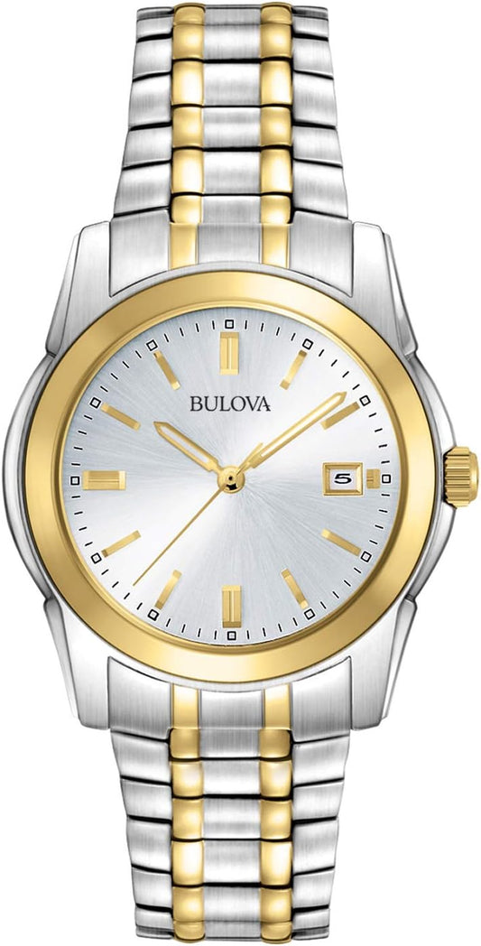HOTBulova Men's Classic Two-Tone Stainless Steel 3-Hand Date Quartz Watch, 38mm Style: 98H18