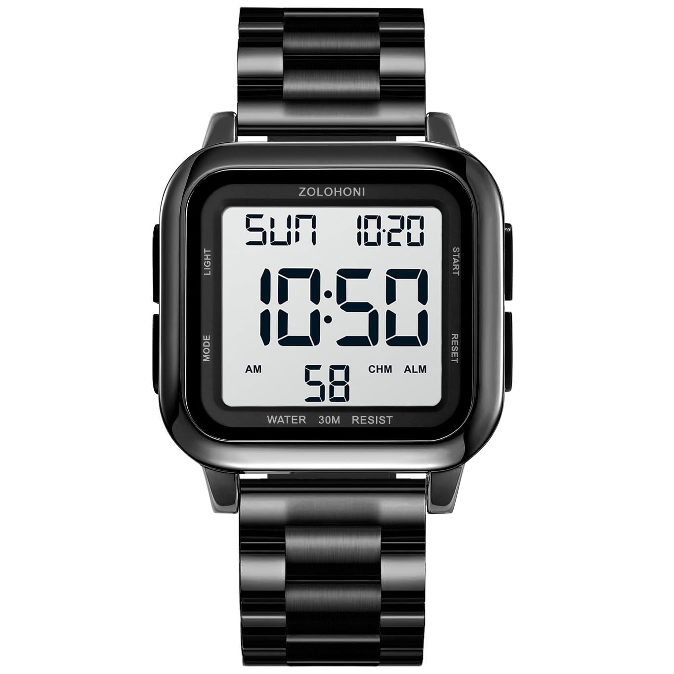 HOTMens Digital Watches for Men Waterproof Large Square Wrist Watch | Big face wristwatch for women, Simple work watches for men,Reloj para hombre,Chronograph,Alarm,Stopwatch,Dual Time,Date,Light