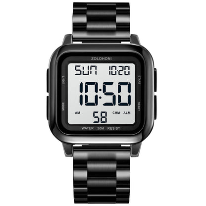 HOTMens Digital Watches for Men Waterproof Large Square Wrist Watch | Big face wristwatch for women, Simple work watches for men,Reloj para hombre,Chronograph,Alarm,Stopwatch,Dual Time,Date,Light