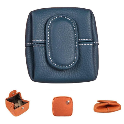 HOTMini Lychee Pattern Coin Purse, Leather Purses for Women, Coin Pouch Earphone Storage Bag with Key Buckle (Orange)