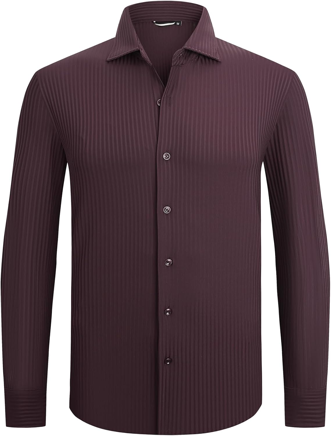 HOTSAMERM Mens Dress Shirt Stretch Wrinkle Free Casual Button Down Shirts | 4-Way Stretch & Moisture Wicking Performance Shirt for Business, Wedding, Work, Church, Easy Care Lightweight & Breathable