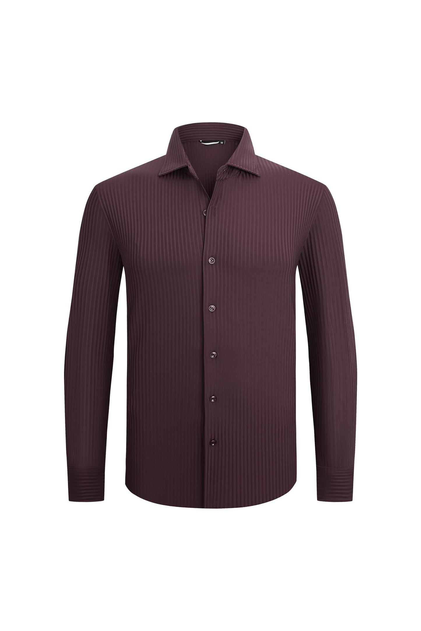 HOTSAMERM Mens Dress Shirt Stretch Wrinkle Free Casual Button Down Shirts | 4-Way Stretch & Moisture Wicking Performance Shirt for Business, Wedding, Work, Church, Easy Care Lightweight & Breathable