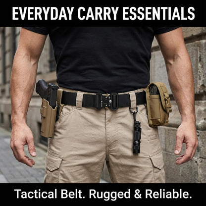 HOTKingMoore 3 Pack Tactical Belt for EDC Battle Military Utility Combat Gear with Heavy-Duty Quick-Release Metal Buckle