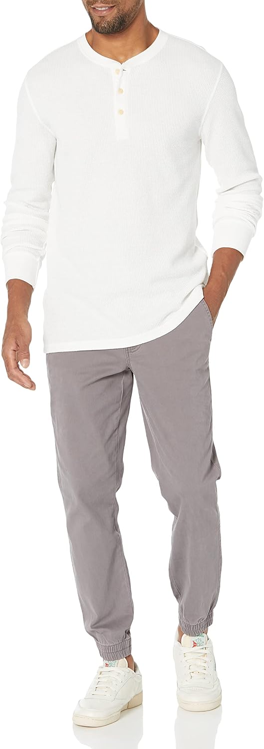 HOTAmazon Essentials Men's Long Sleeve Waffle Henley Shirt