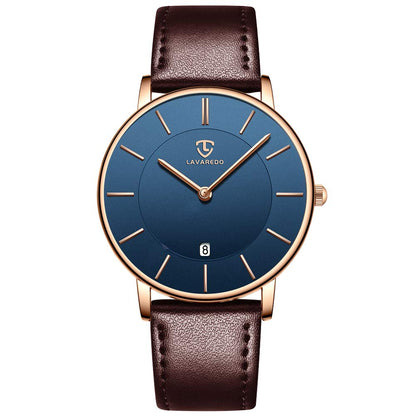 HOTBEN NEVIS Watch, Mens Watch, Minimalist Fashion Simple Wrist Watch Analog Date with Leather Strap