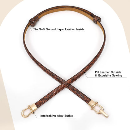 HOTJASGOOD Leather Skinny Belts for Women Plus Size Ladies Thin Waist Belts Adjustable for Jeans Pants Dresses with Gold Buckle