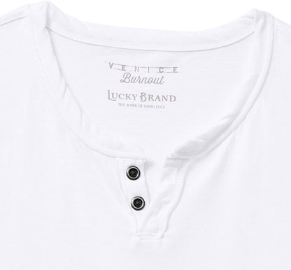 HOTLucky Brand Men's Venice Burnout Notch Neck Tee Shirt
