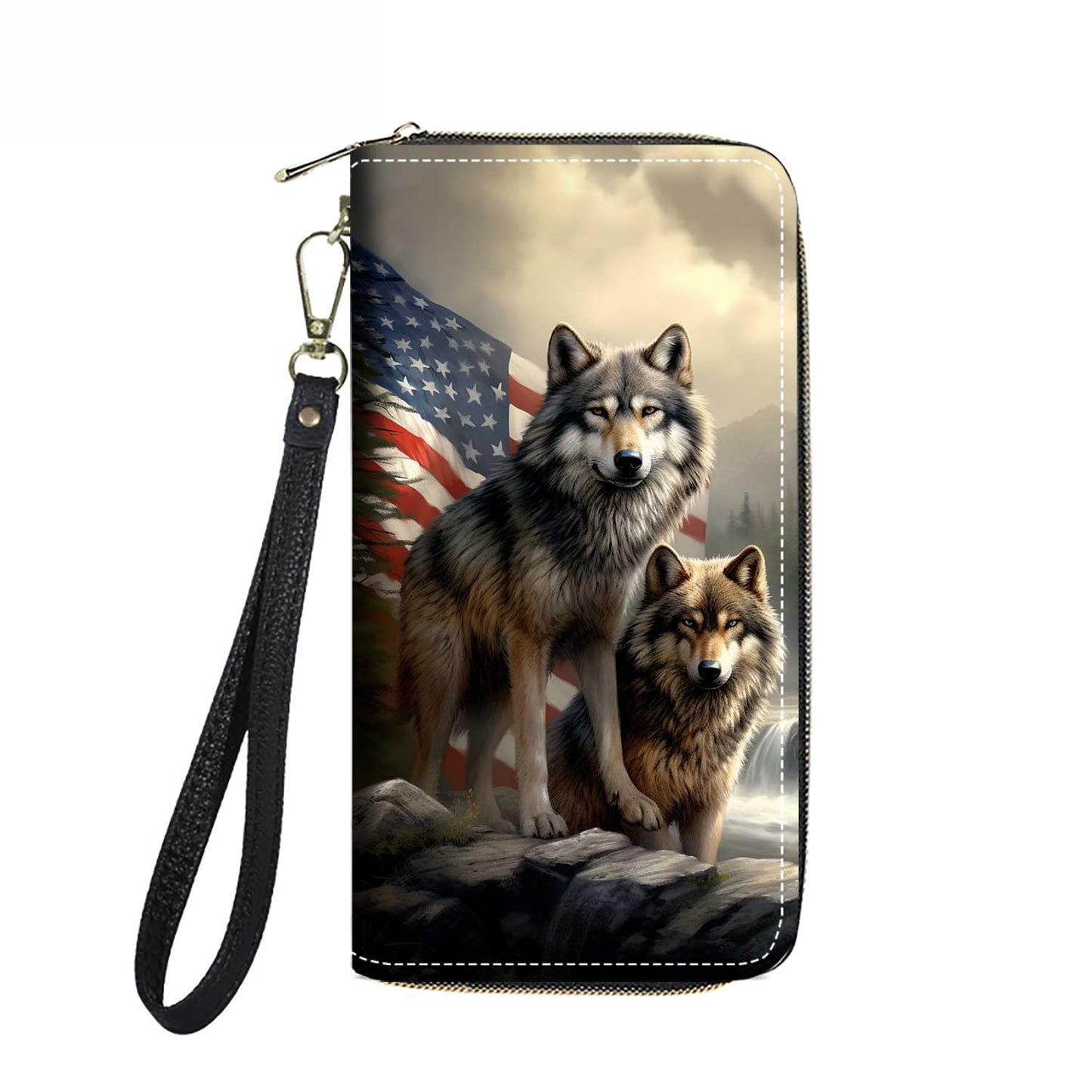 HOTWomen's Large Capacity Wallet PU Leather Double Zipper Clutch Purse Multifunctional Wallet with Removable Wristlet Strap for Smart Phone/Coin/Card/Cash, Flower Butterfly