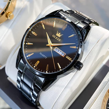 HOTOLEVS Mens Gold Watches Waterproof Stainless Steel Lightweight Watch with Date Classic Luxury Dress Watch for Men Gold White Blue Green Dial