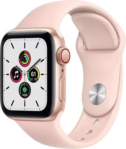 HOTApple Watch SE (GPS + Cellular, 40mm) - Gold Aluminum Case with Pink Sand Sport Band (Renewed)