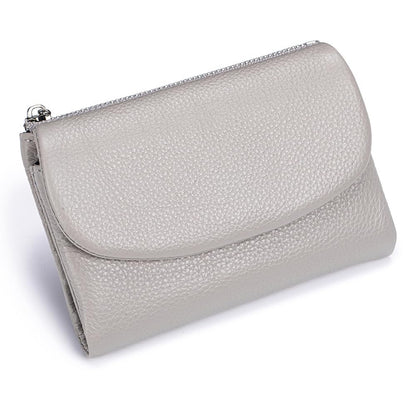 HOTLECDOA Unisex Pebble Leather Wallet, Short Genuine Leather Coin and Card Wallet, Small Wallets for Women, Suitable for Coins and Cards (#15)