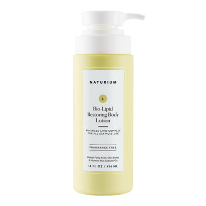 HOTNaturium Bio-Lipid Restoring Moisturizing Body Lotion with Shea Butter, Fragrance Free, 14 oz