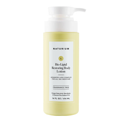 HOTNaturium Bio-Lipid Restoring Moisturizing Body Lotion with Shea Butter, Fragrance Free, 14 oz