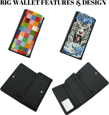 HOTCustom Large Wallet Photo Personalized for Women, PU Leather Picture Purse Credit Card Phone Clutch, Customized Trifold Flip Long & Big Capacity Wallet