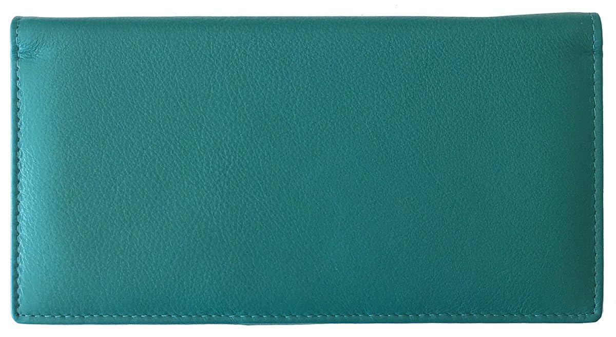 HOTRFID Leather Checkbook Cover With Credit Card Slots and Pen Holder