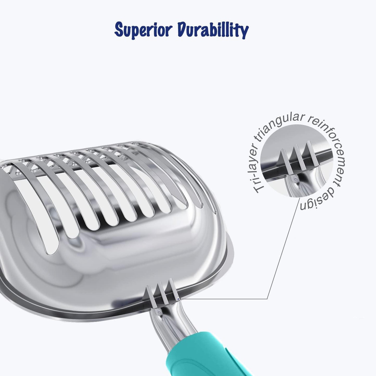 HOTWePet Cat Litter Scoop, Aluminum Alloy Sifter, Kitty Metal Scooper, Deep Shovel, Long Handle, Poop Sifting, Kitten Pooper Lifter, Durable, Heavy Duty, for Litter Box