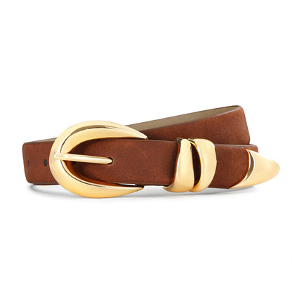 HOTBelts for Women with Gold Buckle for Jeans, Dress Leather Belts
