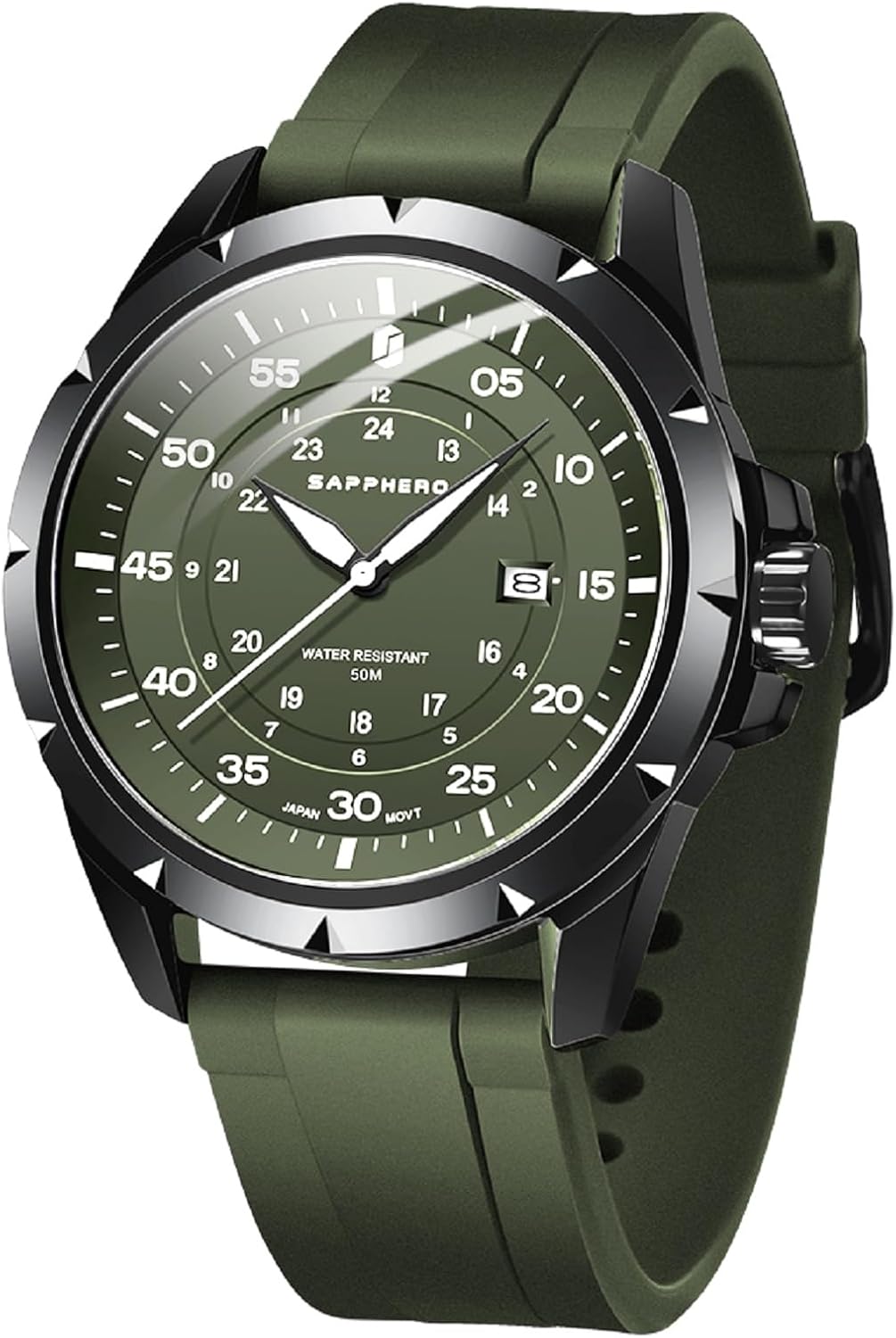 HOTSAPPHERO Mens Watch 50M Waterproof Luminous Quartz Analog Watches with Date Display Casual Stylish Work Business Classic Silicone Strap Men's Wrist Watches Elegant Gifts for Men