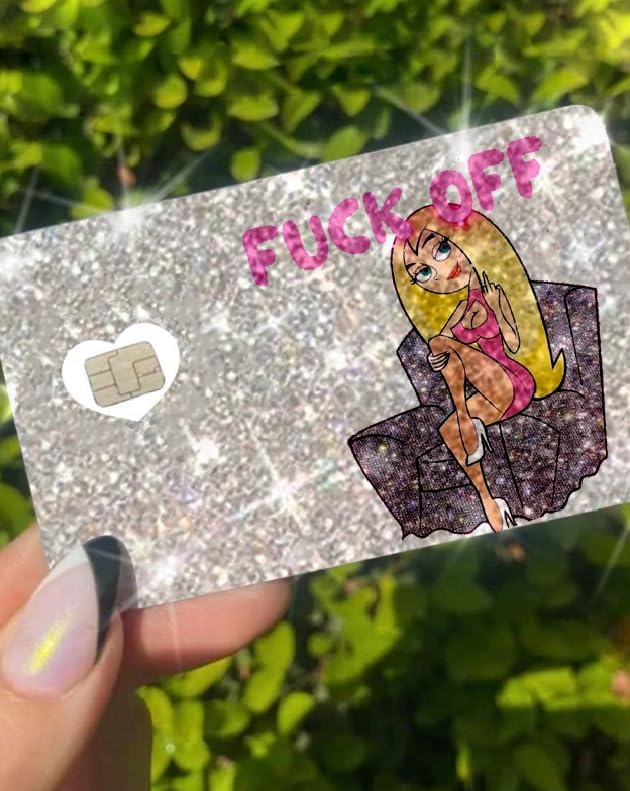 HOTExotixCard The Original Ultra Bling Reflective Card Sticker Debit -Credit Skin Shiny Removable Cover Especially Bright, Protecting No Bubble, Waterproof Card Cover (Girl Exotix)