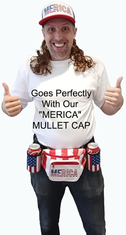 HOTHandinHandCreations USA Merica Beverage Belt Fanny Pack Holster All American Classic Costume 4th of July