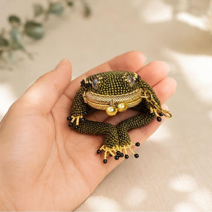 HOTCharming Frog Coin Purse, Kiss Lock Keychain Pouch, Cute Mini Bag Charm for Coins Earbuds Rings, Unique Daily Carry Accessory Gifts for Women，2 PCS