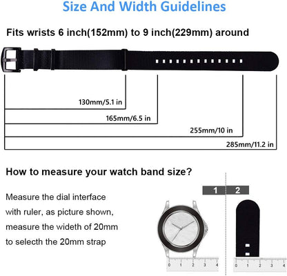HOTRitche Military Ballistic Nylon Watch Strap with Heavy Buckle 18mm 20mm 22mm Premium Nylon Watch Bands for Men Women