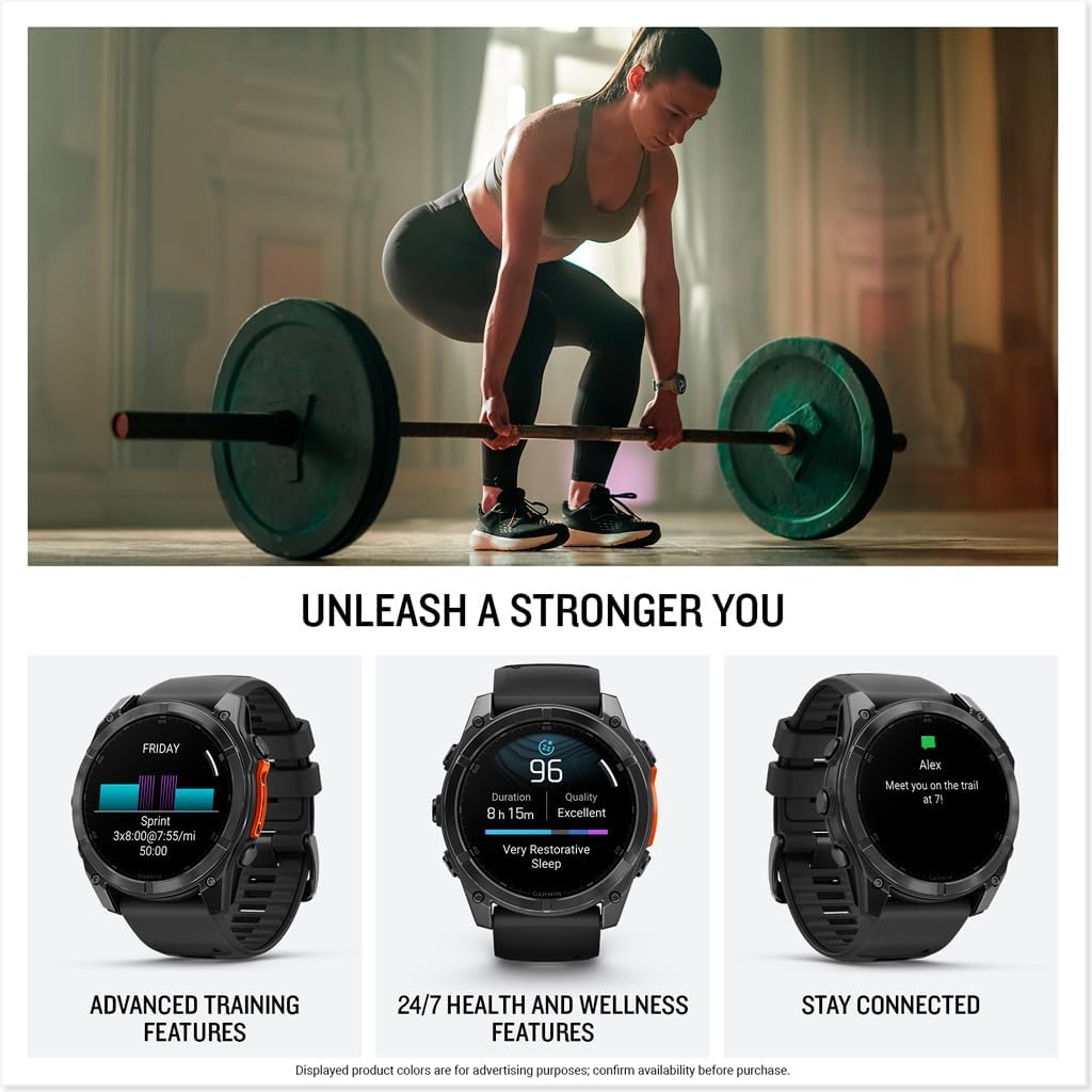 HOTGarmin fēnix® 8 – 51 mm, AMOLED, Premium Multisport GPS Smartwatch, Long-Lasting Battery Life, Dive-Rated, Built-in LED Flashlight, Slate Gray with Black Band | Built-in LED Flashlight, Dive-Rated to 40 M, Slate Gray Case with Black Silicone Band
