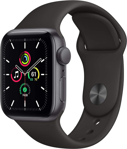 HOTApple Watch SE (GPS, 40mm) - Space Gray Aluminum Case with Black Sport Band (Renewed)