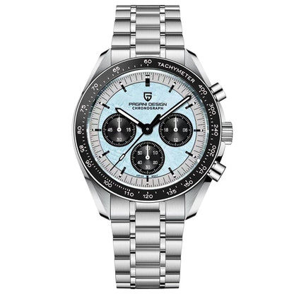 HOTHaiQin Pagani Design 1701 V6 Moon Wristwatch Homage Men's Quartz Chronograph Watches VK63 Movement Stianless Steel Construction 100M Waterproof Fashion Sport Watch