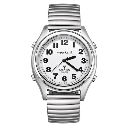 HOTHearkent Atomic American English Talking Watch Speaks Clear and Loud Time, Date and Alarm time Stretch Band is Best Gift for Senior,Visually impaired, or Blind People
