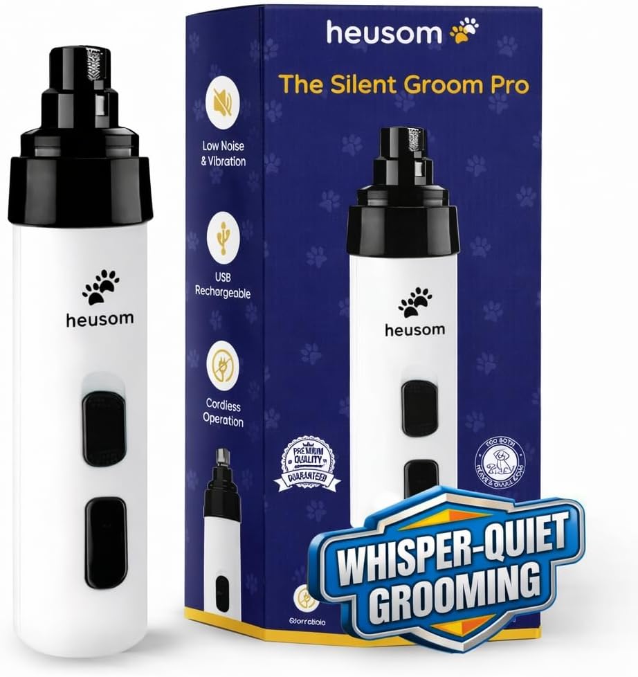 HOTSilent Groom Pro Pet Nail Grinder | Whisper Quiet Claw Trimmer for Dogs, Cats and Other Animals | Safe & Stress Free Nail Grooming, Ideal for Sensitive Dogs of All Breeds & Sizes