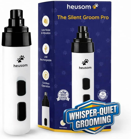 HOTSilent Groom Pro Pet Nail Grinder | Whisper Quiet Claw Trimmer for Dogs, Cats and Other Animals | Safe & Stress Free Nail Grooming, Ideal for Sensitive Dogs of All Breeds & Sizes