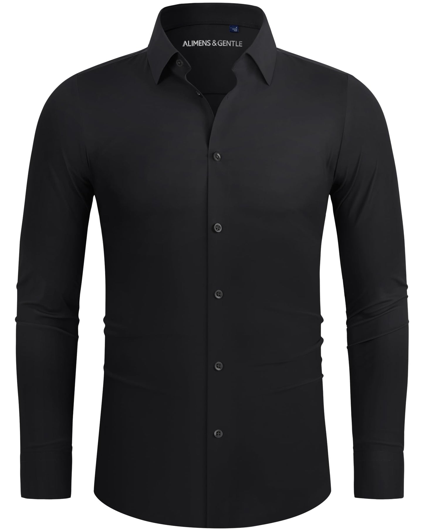 HOTAlimens & Gentle Stretch Mens Dress Shirts Slim Fit Long Sleeve Casual Skinny Muscle Fit Wrinkle Free Button Down Shirt