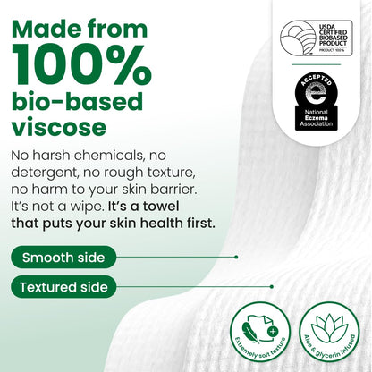 HOTCLEAN SKIN CLUB Sensitive Skin Clean Towels® XL, Ultra-Soft Disposable Face Dry Wipes Infused with Aloe & Glycerin, XL - 1 Pack (50 count)