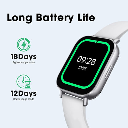 HOTXiaomi Redmi 5 Active Smart Watch, Step Counter Sport Watch for Women Men with 2" LCD Large Display, 140 Sports Modes, 5ATM Waterproof (Active-Matte Silver)