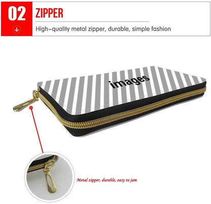 HOTCustomized Your Picture Long Slim Wallet Leather Clutch Bag Purse for Women Men