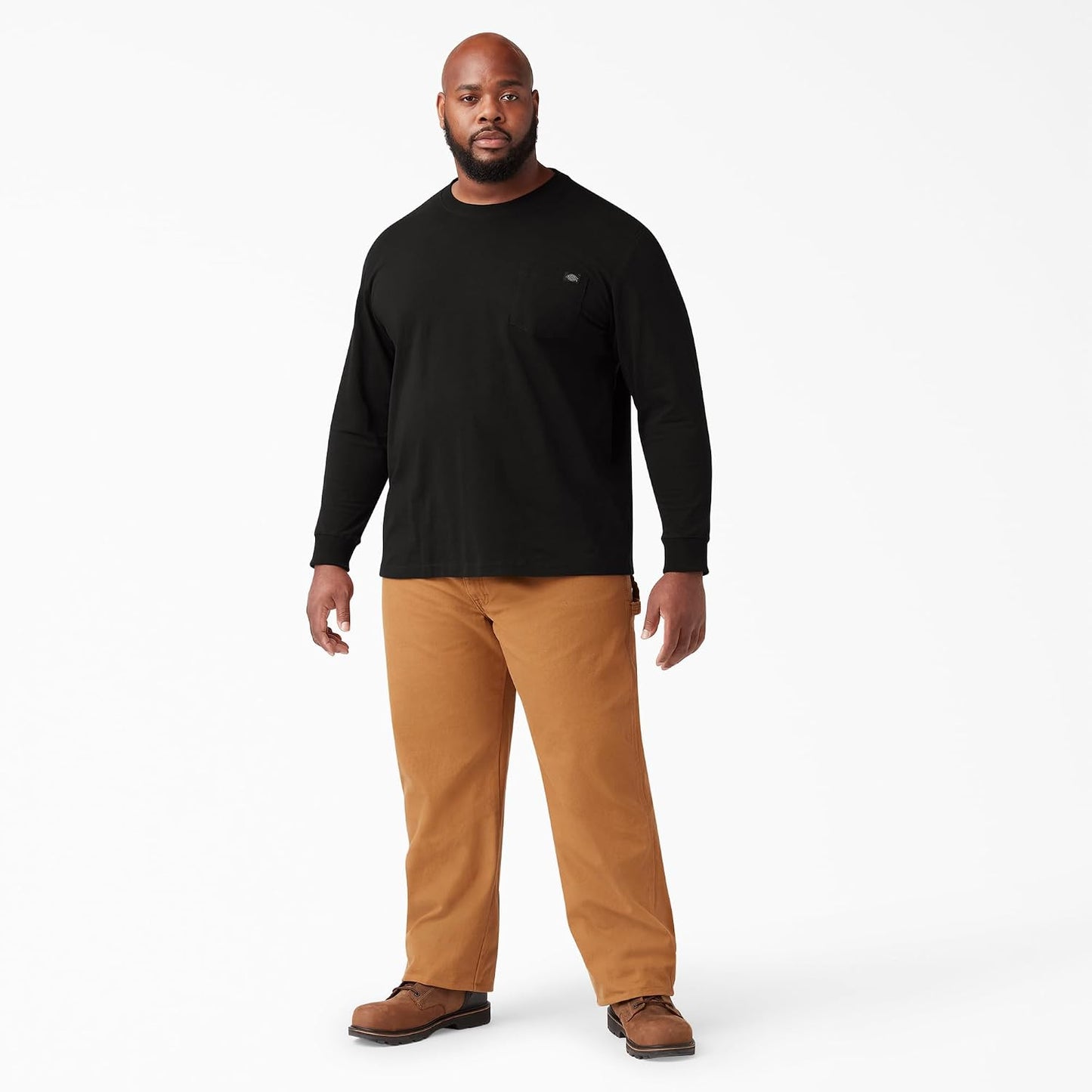 HOTDickies Men's Big and Tall Long Sleeve Heavyweight Crew Neck