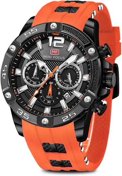HOTAIMES Watch for Men Sport Military Waterproof Chronograph Mens Watches Analog Quartz Big Face Classic Stylish Fashion Casual Designer Business Work Wrist Watch Elegant Gift for Men