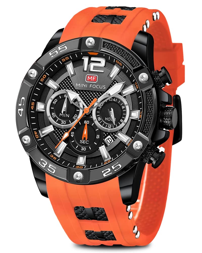 HOTAIMES Watch for Men Sport Military Waterproof Chronograph Mens Watches Analog Quartz Big Face Classic Stylish Fashion Casual Designer Business Work Wrist Watch Elegant Gift for Men