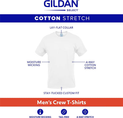 HOTGildan Men's Cotton Stretch T-Shirts, Multipack