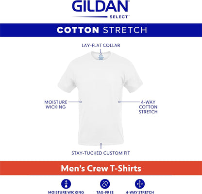 HOTGildan Men's Cotton Stretch T-Shirts, Multipack