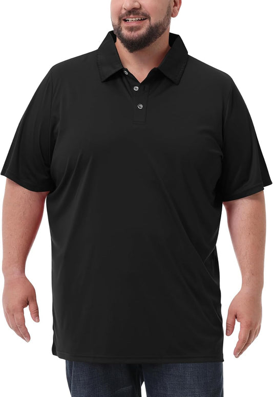 HOTIdtswch Men's Big and Tall Polo Shirts UPF 50+ Casual Work Quick Dry Short Sleeve Collared Golf Shirt（XL-8XL）