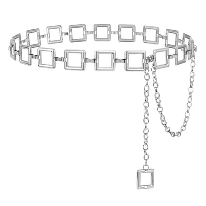 HOTWHIPPY Metal Waist Chain Belt Women Adjustable Body Link Belts Ladies Fashion Chain for Jeans Dress